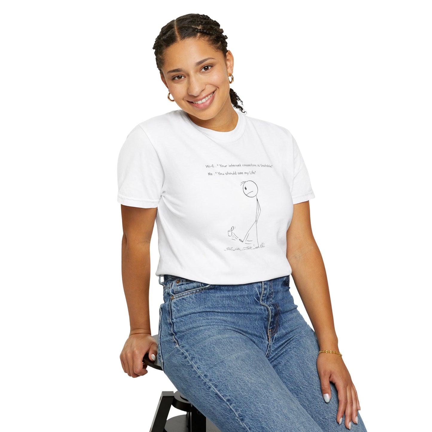 Funny Internet Connection T-Shirt - Unisex Garment-Dyed Tee