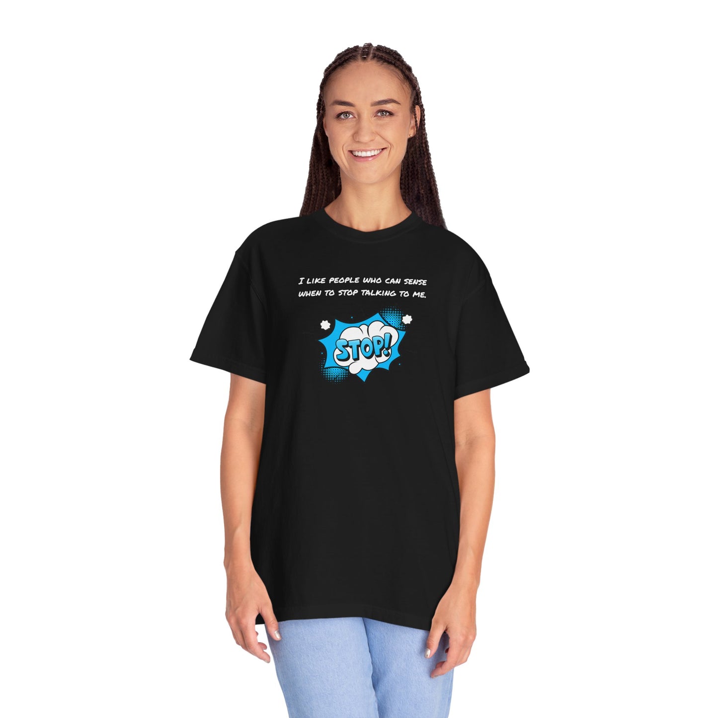 Funny Unisex Graphic T-Shirt - 'STOP!' Design for Introverts