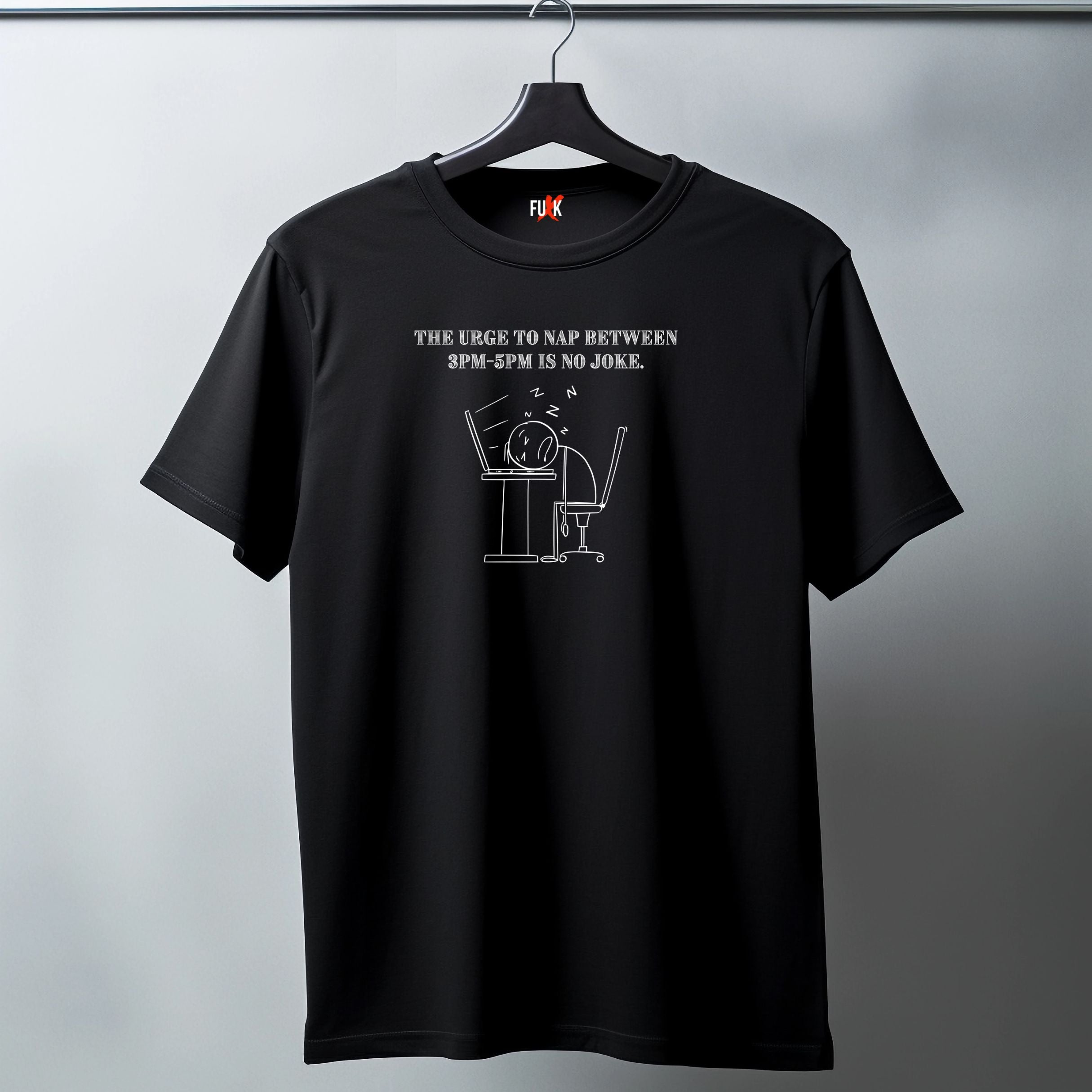 Afternoon Nap T-Shirt – “The Urge to Nap Between 3PM-5PM” Funny Workwear Tee